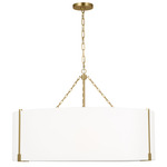 Bergen Pendant - Burnished Brass / White Linen