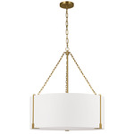Bergen Pendant - Burnished Brass / White Linen