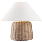 Dumar Table Lamp - Rattan / White Linen
