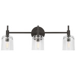 Hartley Bathroom Vanity Light - Aged Iron / Clear