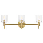 Hartley Bathroom Vanity Light - Burnished Brass / Clear
