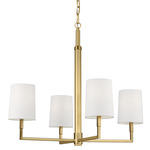 Danica Chandelier - Burnished Brass / White Linen