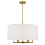 Danica Pendant - Burnished Brass / White Linen