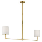 Danica Linear Chandelier - Burnished Brass / White Linen