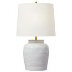 Selena Table Lamp - Natural White / White Linen