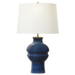 Nova Table Lamp - Mix Blue Brown / White Linen