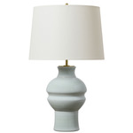 Nova Table Lamp - Silk Green / White Linen