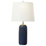 Cato Table Lamp - Mix Blue Brown / White Linen