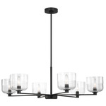 Lochdale Chandelier - Midnight Black / Clear Ribbed