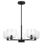 Lochdale Chandelier - Midnight Black / Clear Ribbed