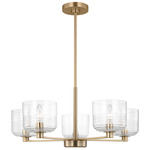 Lochdale Chandelier - Satin Brass / Clear Ribbed