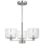 Lochdale Chandelier - Brushed Nickel / Clear Ribbed