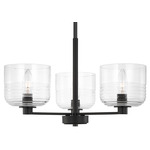 Lochdale Chandelier - Midnight Black / Clear Ribbed