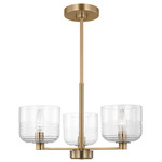Lochdale Chandelier - Satin Brass / Clear Ribbed