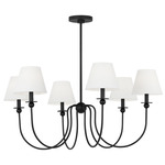 Elsay Chandelier - Midnight Black / White Linen