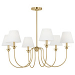 Elsay Chandelier - Satin Brass / White Linen