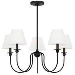 Elsay Chandelier - Midnight Black / White Linen