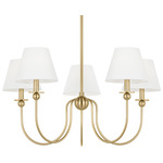 Elsay Chandelier - Satin Brass / White Linen