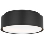 Dartmore Ceiling Flush Light - Midnight Black / Etched Glass