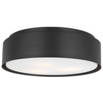 Dartmore Ceiling Flush Light - Midnight Black / Etched Glass