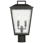 Kennewick Outdoor Post Light - Textured Black / Clear Seeded