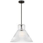 Liouet Cone Pendant - Midnight Black / Clear Ribbed