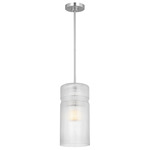 Liouet Pendant - Brushed Nickel / Clear Ribbed