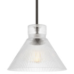 Liouet Cone Pendant - Midnight Black / Clear Ribbed