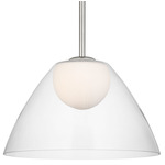Suma Pendant - Brushed Nickel / Clear/ Opal