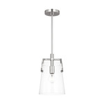 Crofton Pendant - Brushed Steel / Clear