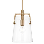 Crofton Pendant - Satin Brass / Clear
