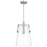 Crofton Pendant - Brushed Steel / Clear