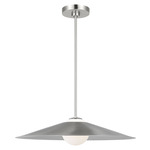 Astra Pendant - Brushed Nickel / White Opal Etched