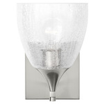 Toffino Wall Sconce - Brushed Steel / Clear Crackle