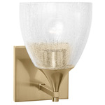 Toffino Wall Sconce - Satin Brass / Clear Crackle