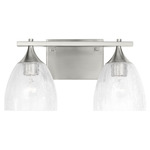 Toffino Bathroom Vanity Light - Brushed Steel / Clear Crackle