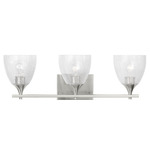 Toffino Bathroom Vanity Light - Brushed Steel / Clear Crackle