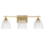 Toffino Bathroom Vanity Light - Satin Brass / Clear Crackle