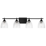 Toffino Bathroom Vanity Light - Midnight Black / Clear Crackle