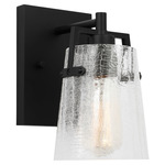 Crofton Wall Sconce - Midnight Black / Clear Crackle