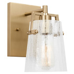 Crofton Wall Sconce - Satin Brass / Clear Crackle