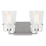 Crofton Bathroom Vanity Light - Brushed Steel / Clear Crackle