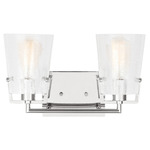 Crofton Bathroom Vanity Light - Chrome / Clear Crackle