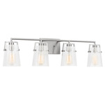 Crofton Bathroom Vanity Light - Brushed Steel / Clear Crackle
