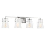 Crofton Bathroom Vanity Light - Chrome / Clear Crackle