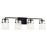 Crofton Bathroom Vanity Light - Midnight Black / Clear Crackle