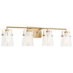 Crofton Bathroom Vanity Light - Satin Brass / Clear Crackle