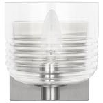 Lochdale Wall Sconce - Brushed Nickel / Clear Ribbed