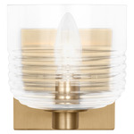 Lochdale Wall Sconce - Satin Brass / Clear Ribbed