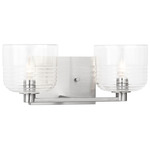 Lochdale Bathroom Vanity Light - Brushed Nickel / Clear Ribbed